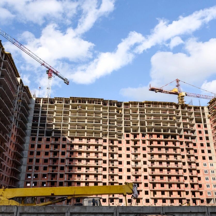 Construction of the multi-storey building Construction of the multi-storey building